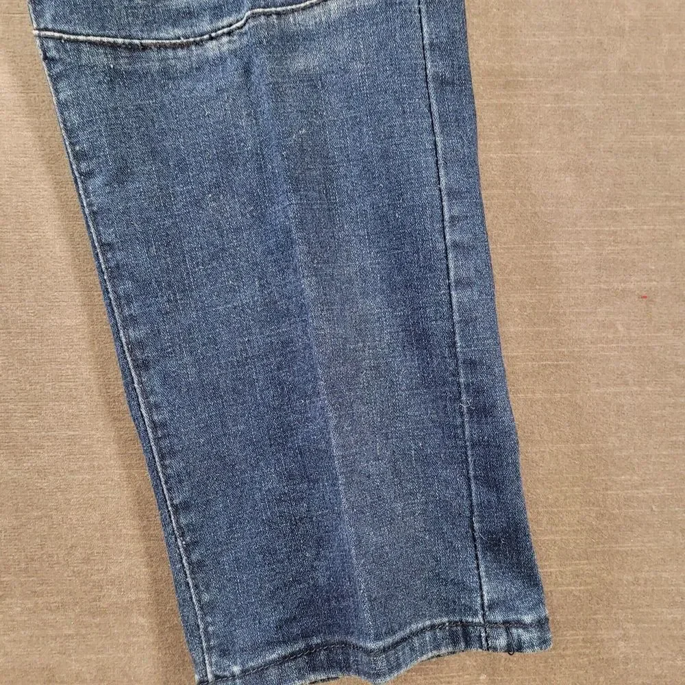 Encrypted Baggy Distressed Zipper Knees‎ Jeans Mens Blue Actual Size 44 x 33